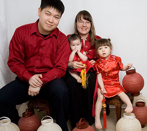 Family in Red