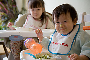 Feeding Kadie and Violet