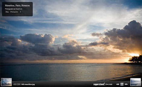 Mauritius, Réunion, and Paris slideshow with jQuery Supersized plugin