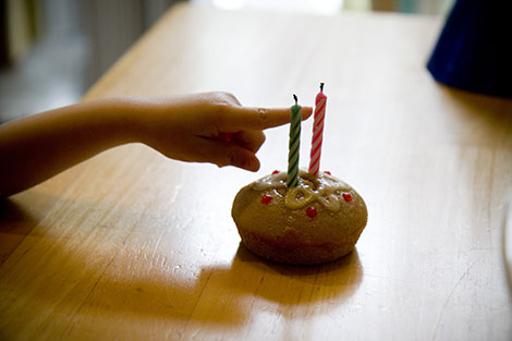 Violet's birthday cupcake