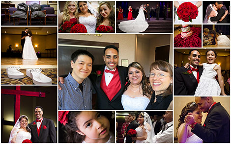 Collage of Lamont and Maria's wedding photos