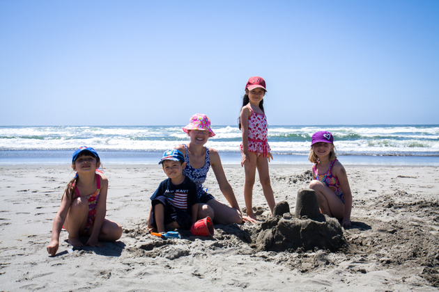 Playing at the beach by Oysterville