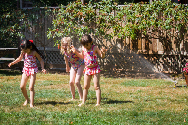 Playing with sprinklers