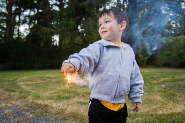 Bruce with a sparkler