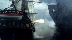 Interceptor fighting the Black Pearl from Pirates of the Caribbean