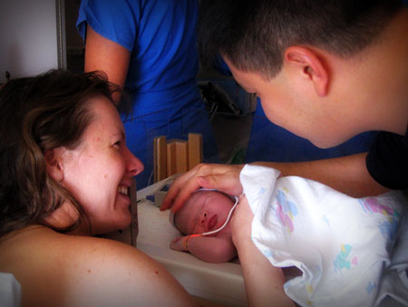 Kadence Lim, 30 minutes after birth, photo by Rachel Jones