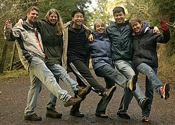 New Year's Eve gang outside the Oysterville cemetery